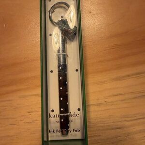 Kate Spade Silver and Black Ink Pen Key Fob